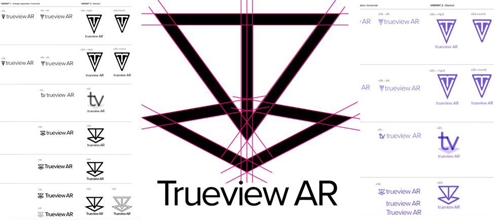 Trueview AR logo iterations and techniques