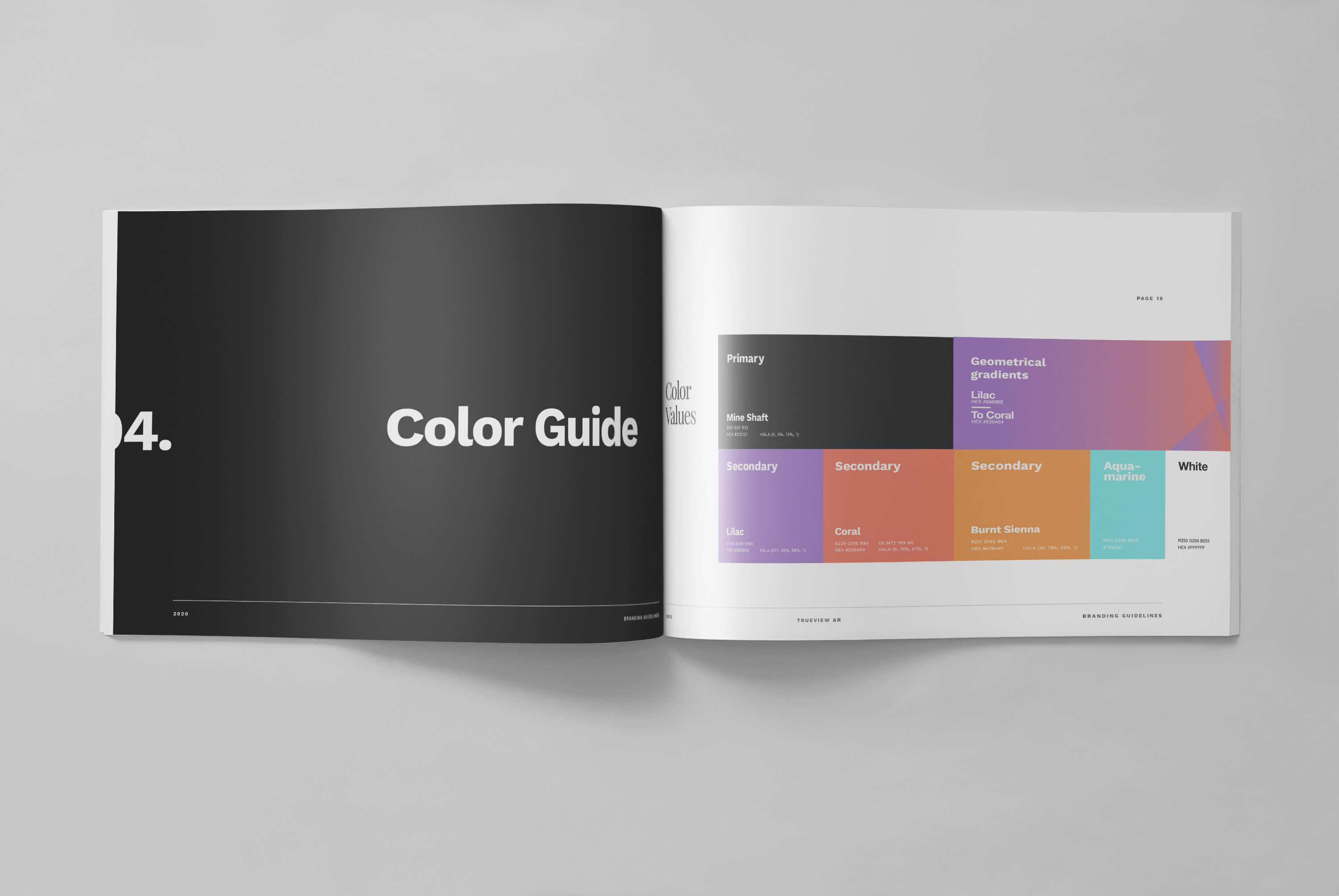Color Page 1, Trueview AR Brand Guidelines