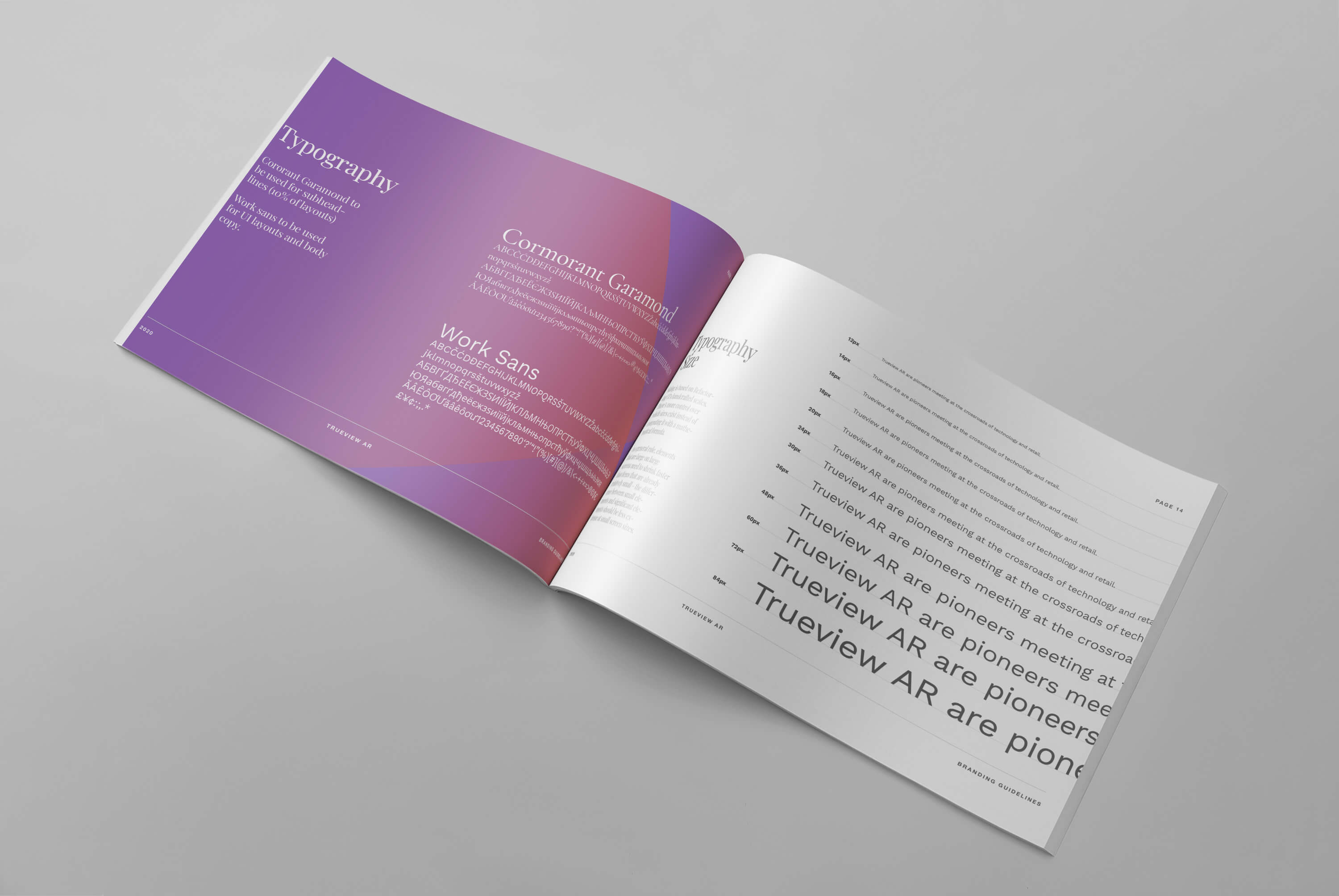 Typography Page, Trueview AR Brand Guidelines