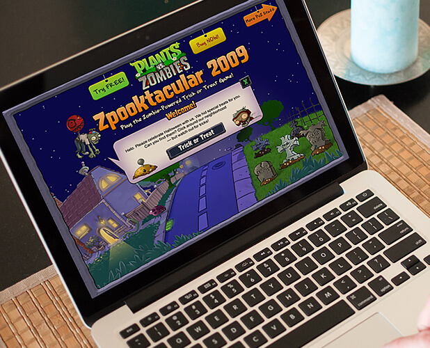 PopCap Games Plants Vs. Zombies Halloween 2009 Microsite