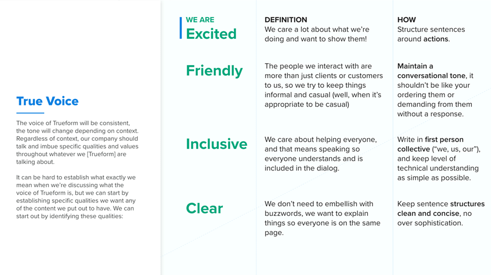 True Voice We Are, Trueform Brand Guidelines