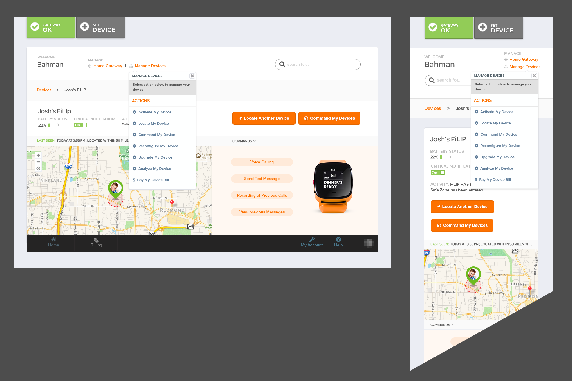 M2M Main User Services Portal of IoT